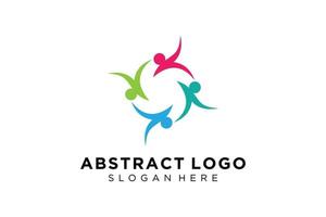 pessoas abstratas vetoriais e coleção de logotipos de família, ícones de pessoas, modelo de logotipo de saúde, símbolo de cuidado. vetor