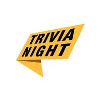 trivia noite rótulos banners modelo de design de fita de vetor. marca de venda de banner. rótulo de desconto de oferta especial de mercado vetor