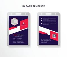 modelo de design de cartão de identificação cartão de identidade de negócios corporativos criativos para funcionários frente e verso vetor