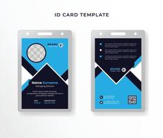 modelo de design de cartão de identificação cartão de identidade de negócios corporativos criativos para funcionários frente e verso vetor