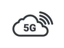 nuvem de símbolo 5g. ícones de internet de alta velocidade. ícones de sinal 5g. ilustração vetorial vetor