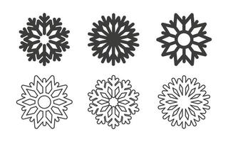ícones de floco de neve. elementos de natal. flocos de neve de estilo plano moderno. ilustração vetorial vetor