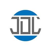 design do logotipo da letra jdl em fundo branco. conceito de logotipo de círculo de iniciais criativas jdl. design de letras jdl. vetor