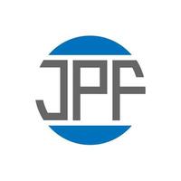 design de logotipo de carta jpf em fundo branco. conceito de logotipo de círculo de iniciais criativas jpf. design de letras jpf. vetor