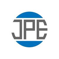 design de logotipo de carta jpe em fundo branco. conceito de logotipo de círculo de iniciais criativas jpe. design de letras jpe. vetor