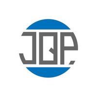 design de logotipo de carta jqp em fundo branco. conceito de logotipo de círculo de iniciais criativas jqp. design de letras jqp. vetor