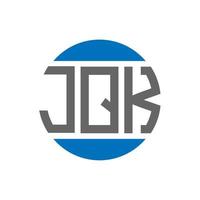 design do logotipo da letra jqk em fundo branco. conceito de logotipo de círculo de iniciais criativas jqk. design de letras jqk. vetor