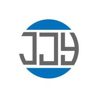 design do logotipo da letra jjy em fundo branco. conceito de logotipo de círculo de iniciais criativas jjy. design de letras jjy. vetor