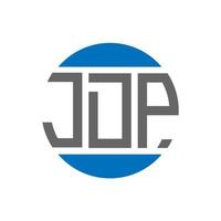 design de logotipo de carta jdp em fundo branco. conceito de logotipo de círculo de iniciais criativas jdp. design de letras jdp. vetor