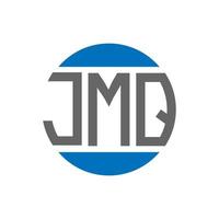 design do logotipo da letra jmq em fundo branco. conceito de logotipo de círculo de iniciais criativas jmq. design de letras jmq. vetor