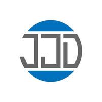 design do logotipo da letra jjd em fundo branco. conceito de logotipo de círculo de iniciais criativas jjd. design de letras jjd. vetor