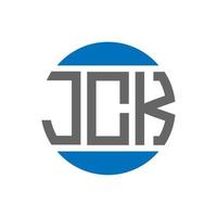 design do logotipo da carta jck em fundo branco. conceito de logotipo de círculo de iniciais criativas jck. design de letras jck. vetor