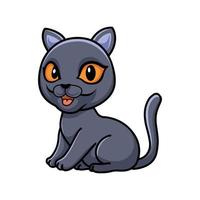 bonito desenho animado de gato shorthair britânico sentado vetor