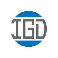 design de logotipo de carta igd em fundo branco. conceito de logotipo de círculo de iniciais criativas igd. design de letras igd. vetor