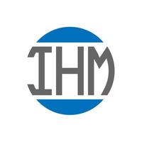 design do logotipo da carta ihm em fundo branco. conceito de logotipo de círculo de iniciais criativas ihm. design de letras ihm. vetor