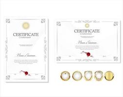 elegante certificado ou diploma design vintage retrô vetor