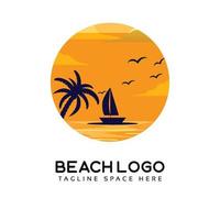 vetor de design de logotipo de praia