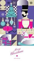 ilustração de natal na moda padrão perfeito cartão de felicitações banner de natal vetor