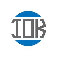 design de logotipo de carta iok em fundo branco. conceito de logotipo de círculo de iniciais criativas iok. design de letras iok. vetor