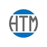 design de logotipo de carta htm em fundo branco. conceito de logotipo de círculo de iniciais criativas htm. design de letras htm. vetor