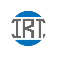 design de logotipo de carta irt em fundo branco. conceito de logotipo de círculo de iniciais criativas irt. design de letras irt. vetor