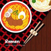 design de vetor de ilustração de estilo plano ramen