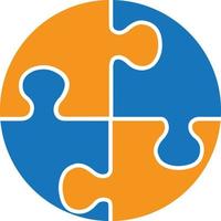 vetor de design de logotipo de quebra-cabeça, sobre fundo branco