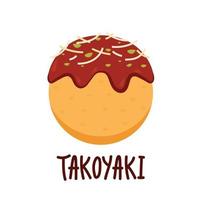 vetor takoyaki. takoyaki em fundo branco. espaço livre para texto.