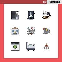 9 ícones criativos sinais modernos e símbolos de elementos de design vetoriais editáveis de economia de chave de caixa de amor vetor