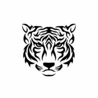 logotipo do símbolo do tigre. desenho de tatuagem tribal. ilustração vetorial de estêncil vetor