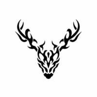 logotipo de veado tribal. desenho de tatuagem. ilustração vetorial de estêncil vetor