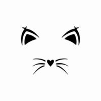 logotipo do símbolo do gato. desenho de tatuagem tribal de decalque. ilustração vetorial de estêncil vetor