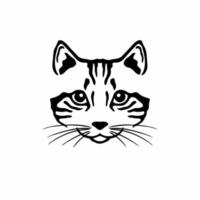 logotipo do símbolo do gato. desenho de tatuagem tribal. ilustração vetorial de estêncil vetor
