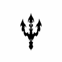 logotipo do símbolo do tridente. desenho de tatuagem tribal. ilustração vetorial de estêncil vetor