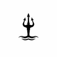 logotipo do símbolo do tridente. desenho de tatuagem tribal. ilustração vetorial de estêncil vetor