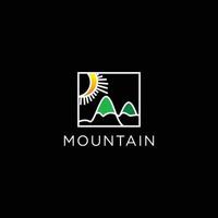 vetor plano de modelo de design de ícone de logotipo de montanha