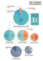 conjunto de gráficos de pizza infográfico vetor