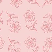 padrão floral rosa simples com ilustrações vetoriais de flores, fundo com flores. vetor