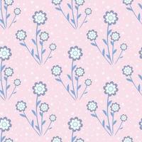 padrão de vetor floral. flor de fundo padrão de repetição sem emenda. rosa e azul.