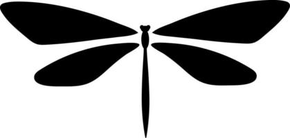 libélula vector clipart, símbolo simples, silhueta