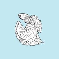 ilustração de peixe, desenho de um peixe betta, peixe lutador siamês vetor