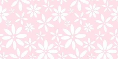 fundo de vetor de padrão de repetição sem costura floral rosa e branco