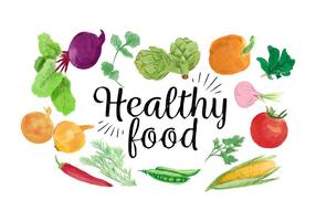 Aquarela Assorted Vegetables Healthy vetor