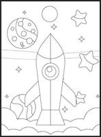páginas para colorir espaço para crianças vetor
