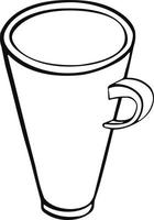xícara com vista lateral para chá ou café. vetor desenhado à mão
