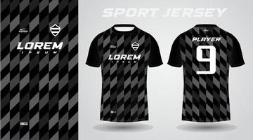 design de camisa esportiva de camiseta preta vetor