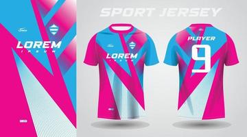 design de camisa esportiva rosa azul vetor