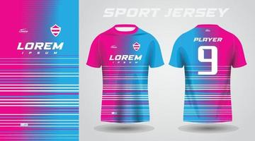 design de camisa esportiva rosa azul vetor