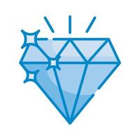 ilustração de estilo vetorial de diamante. ícone de cor azul de negócios e finanças. vetor