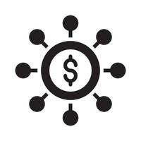 ilustração de estilo vetorial de crowdfunding. ícone sólido de negócios e finanças. vetor